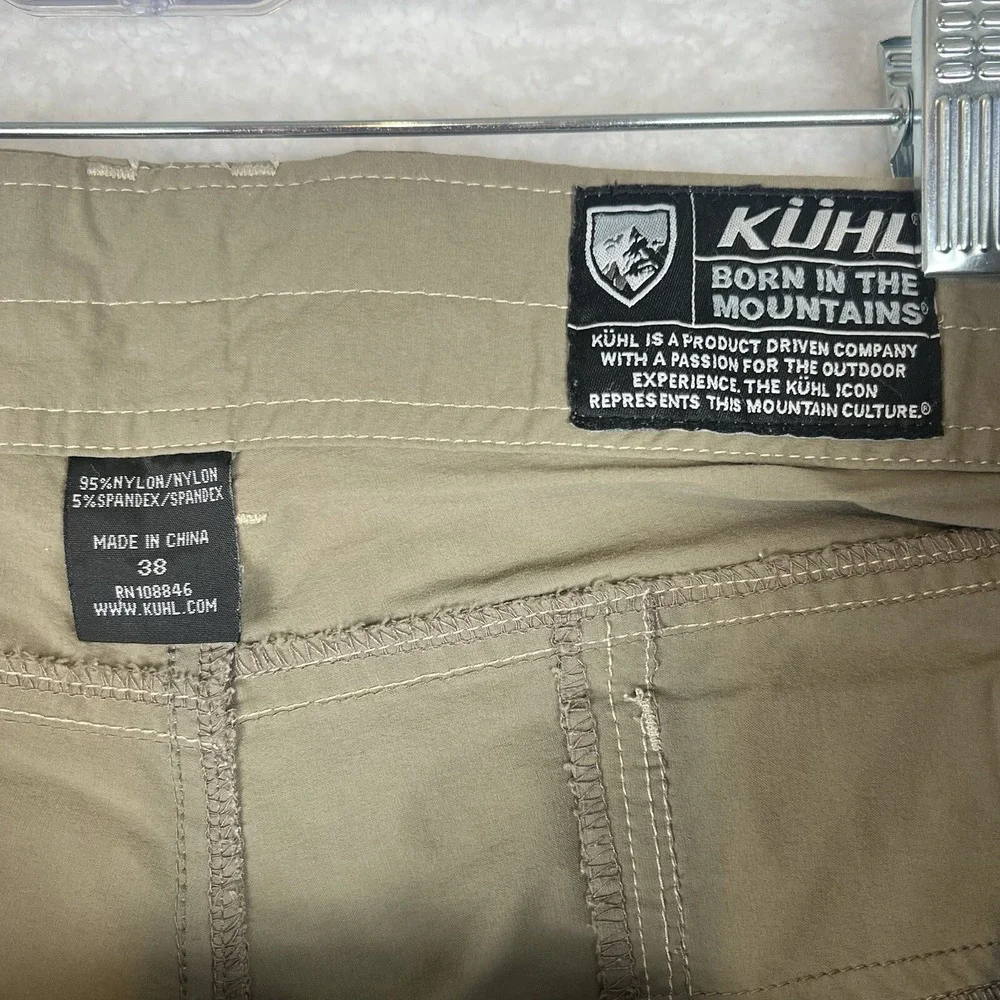 Kuhl Cargo Shorts Hiking Outdoor Tan Nylon Spandex Blend Men's Size 38